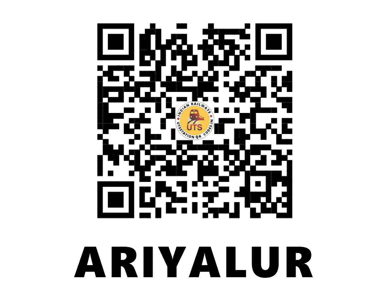 UTS QR Code for ARIYALUR - ALU - SR (TAMIL NADU)